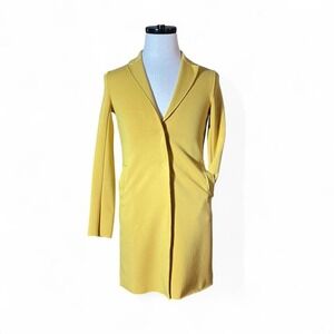Carolina Belle Montreal Yellow Long Sleeve Button Front Blazer Jacket Preppy‎